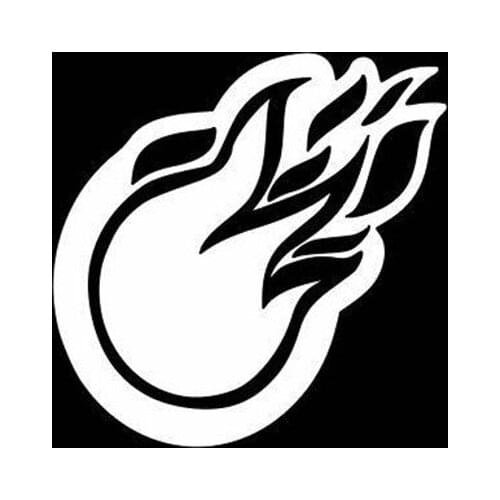 Black/Sliver Fireball Flame Decal Waterproof Removable Art Modern Rear windshield Decor Car Window S1021