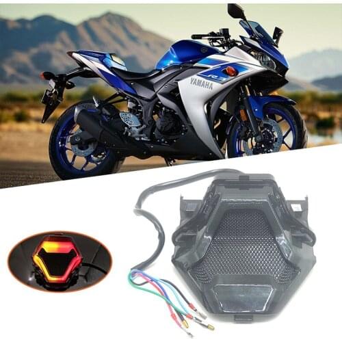 For Yamaha YZF R3 R25 Y15ZR MT07 FZ07 LC150 MT-07 YZ-F Motorcycle LED Taillight Brake Rear Turn Signal Indicator Lamp Tail Light