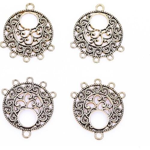 Filigree 10pcs Pendant Vintage Earring Charms For Costume Jewelry Making Set Alloy Bohemia Pendants DIY Craft Accessories Bedels