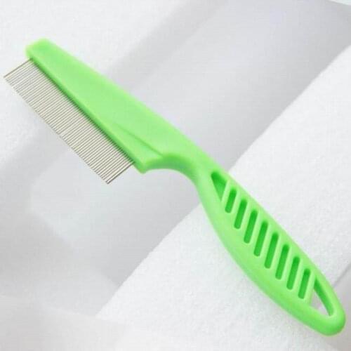 GOOD Plastic handle 18CM lice comb metal detangle hair brush as nit remove louse comb for hair care headlice cleaning tool