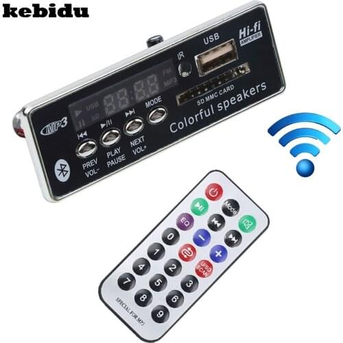 Kebidu Handsfree Car USB MP3 Player Wireless Bluetooth MP3 Decoder Board Module JQ-D028B Remote Control USB FM Aux Radio for Car