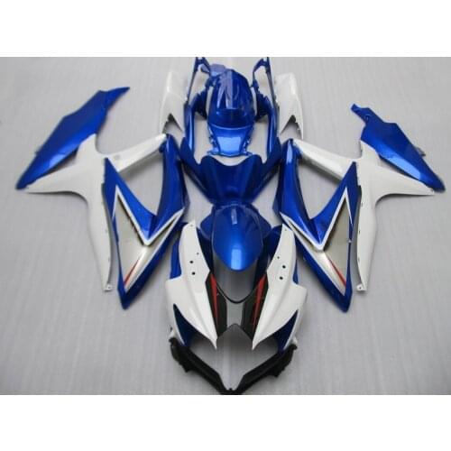 Injection mold Fairing kit for GSXR600 750 K8 08 09 GSXR 600 GSXR 750 2008 2009 ABS White blue Fairings set+gifts SP02