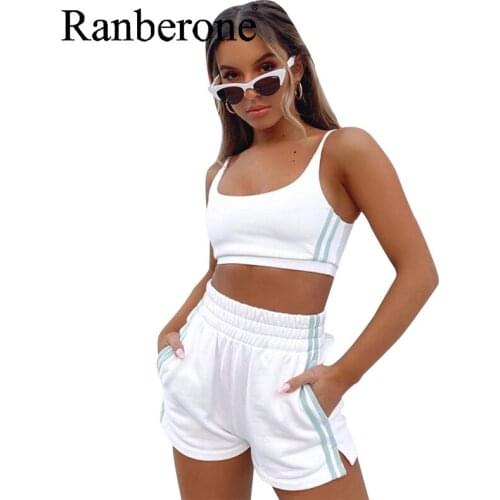 Summer Tracksuits Women YogaSuit Fitness Sportswear Top + Elastic Hot Shorts Sports Shorts Suit 2021 Fitness Suit Streetwear