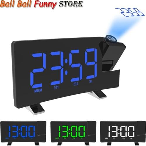 Multifunctional Projection Alarm Clock With Fm Radio Led Digital Electronic Clock Usb Mobile Phone Charging Double Alarm Clock