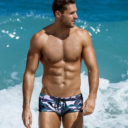 A270 New sexy men swimwear trend camouflage print swim trunks shorts beach board surfing swimsuit men swim sunga bathing suit