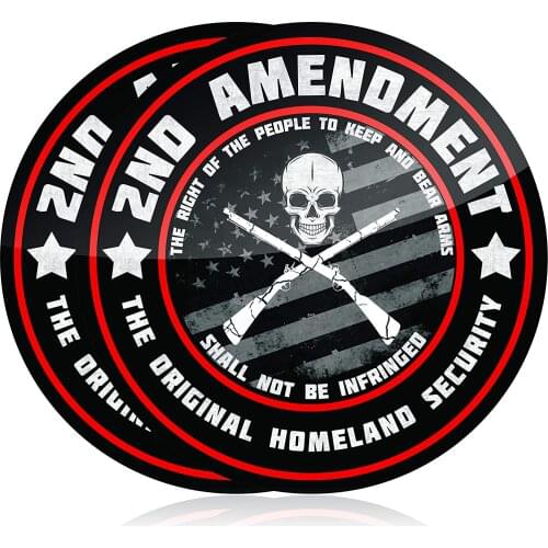 Premium 2nd Amendment Stickers (2 Pack) 4 Inch Diameter Great for Your Truck or Toolbox
