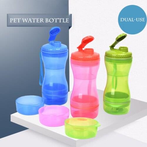 610ml Portable Pet Dog Water Bottle Feeder For Small Large Dog Travel Puppy Cat Drinking Bowl Outdoor Water Dispenser Double Cup