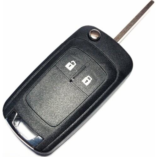 Replacement Flip Folding Remote case For Chevrolet Cruze Epica Lova Camaro Impala 2 Button HU100 Blade Key Shell With Screw Hole