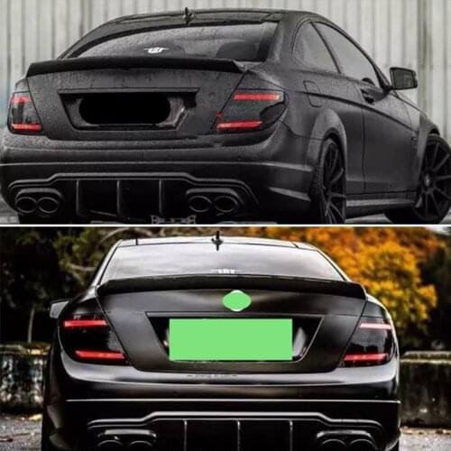 Use For Benz C Class W204 Spoiler 2007--2014 Year Coupe 2-door AMG Real Carbon Fiber Rear Wing V Style Accessories Body Kit