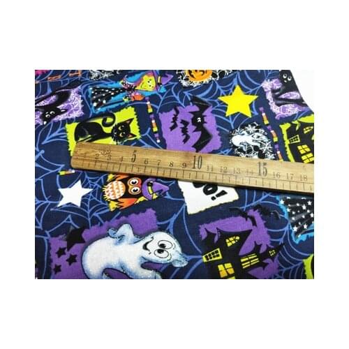 Handmade DIY Garment Dress Material Print Fabric Plain Halloween Half Meter 100% Cotton 50x145cm Organic Fabric Printed Cartoon
