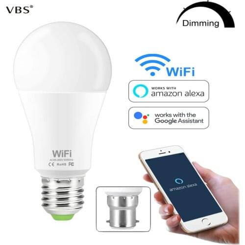 Smart Bulb WIFI Dimmable Brightness Light LED Bulb 15 W E27 B22 Amazon Alexa Google Home IOS/Android Remote Control LED Lamp