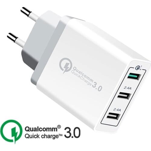 Universal 18 W USB Quick charge 3.0 5V 3A for Iphone 7 8 EU Plug Mobile Phone Fast charger charging for Samsug s8 s9 S10 Huawei