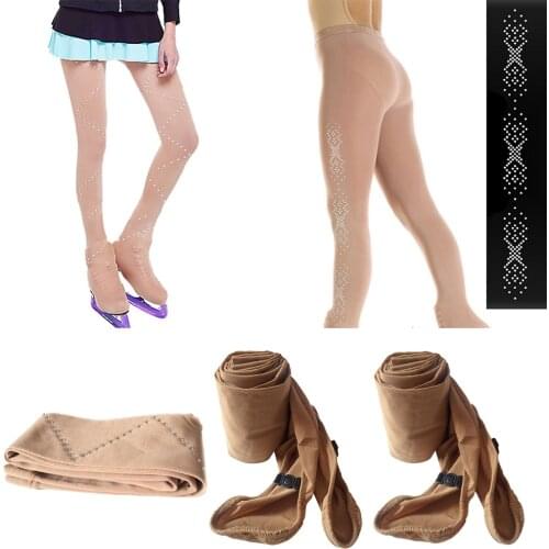 Ice Figure Skating Tight Girl Women Over Boot Footless Skate Pants Made of High Quality Spandex & Velvet