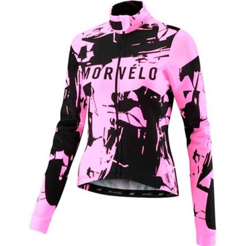 MORVELO Woman Winter Warm Cycling Fleece Jackets Long Sleeve Jersey Cycle Unforme Maillot Ropa Ciclismo Mujer Road Bike Clothing
