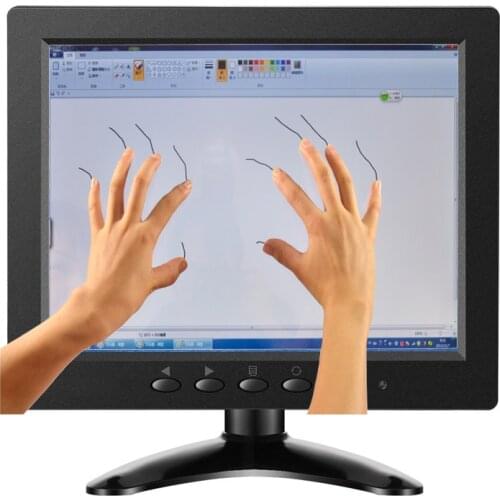 ZHIXIANDA 8 Inch Small Touch Monitor Screen 1024*768 Capacitive Touch Screen Monitor With 10 Points Touch AV/BNC/VGA/HDMI/USB