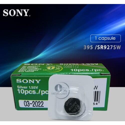 1pc Sony Single grain packing 395 SR927SW 399 SR927W LR927 AG7 1.55V Watch Battery SR927SW 395 Button Coin Cell MADE IN JAPAN