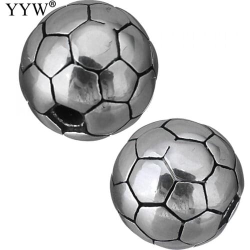 10 PCs/Lot beads ball bead Stainless Steel Beads Trendy football soccer for jewelry making bracelet necklace charm Hole: 2mm