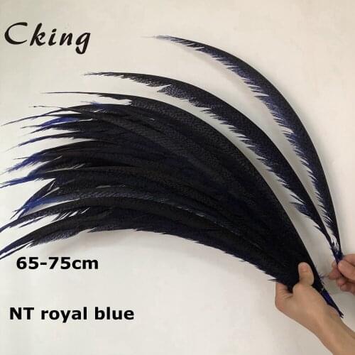 100pcs Super Beautiful Natural royal blue Pheasant Feather jewelry plumas clothes hats DIY veren decoratie Carnival Party plumes