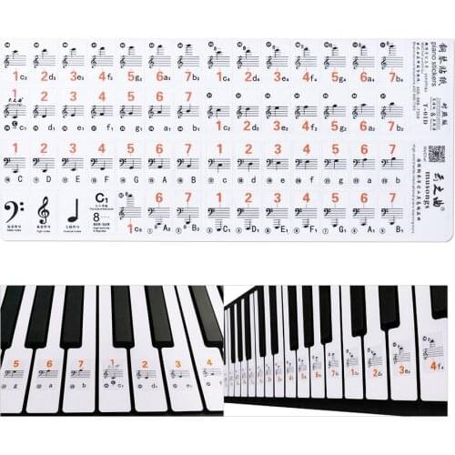 37 49 61 Electronic Keyboard 88 Key Piano Stave Transparent Note Sticker Notation Version & Sheet Music Piano Accessories