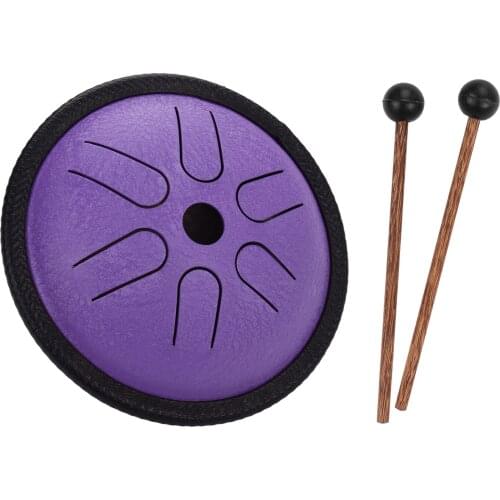 5.5 Inches Mini Steel Tongue Drum 6 Notes Handpan Drum Steel Pocket Percussion Drum with Mallets Carry Bag for Meditation Yoga