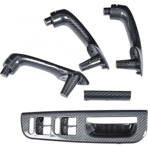 5Pcs/Set Carbon Fiber Texture Interior Door Grab Handle Cover Switch Bezel Set Fit for Bora Mk4 Door Bezel Cover New