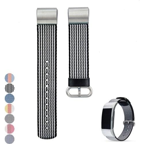 EiEuuk Accessory Replacement Woven Nylon Fabric Watch Band Wrist Strap Bracelet for Fitbit Charge 2