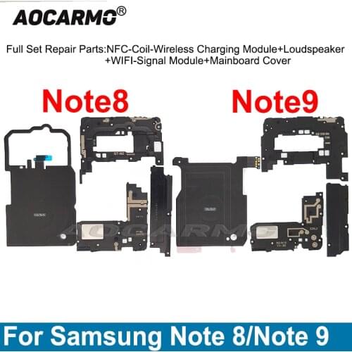 Aocarmo For Samsung Note 8 9 Note8 Loudspeaker Wireless Charging Coil NFC Signal Antenna Cover Replacement Parts