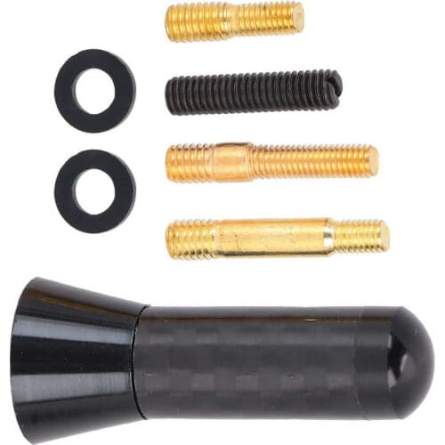 Screw Type Antenna Car Aerial 3.5cm/1.4in Antenna Short Aluminium Alloy Carbon Fiber Automobile Modification Universal Radio