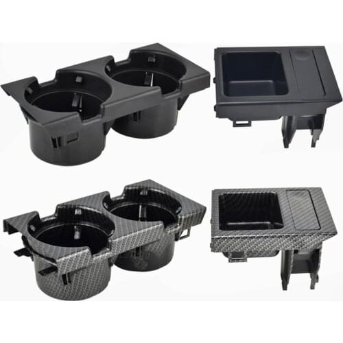 Car Carbon Fiber/Black Centre Console Storage Tray Coin Box + Cup Holder for BMW E46 3SERIES 325 320I 328I 1999-2006 51168217957