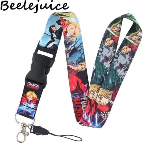 Fullmetal Alchemist Neck Strap Lanyards ID badge card holder keychain Mobile Phone Strap Gift Ribbon webbing necklace Gifts