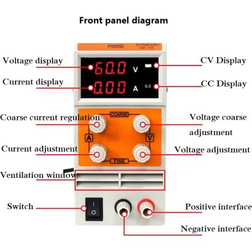 LED Digital PS605D Support AC 110-220V Adjustable Variable Portable DC Switching Power Supply Output 0-60V 0-5A