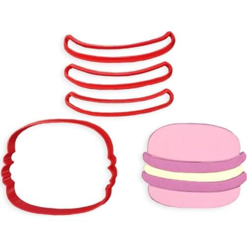 Dessert Food Shape Macaroon Ding Dong Ho Ho Pastry Bag S'more Piece of Cheese Fondant Cutters for Birthday Cake Decorating
