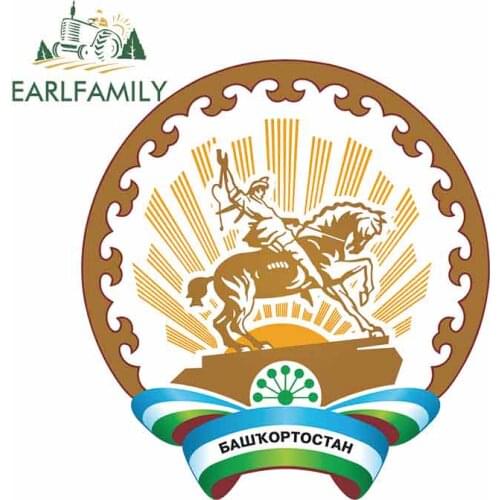 EARLFAMILY 13cm x 12.1cm Republic of Bashkortostan Cartoon Car Stickers Window Car Head Decal Vinyl Waterproof Car Styling