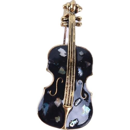 Ellenmar Violin Brooch Elegant Mini Violin Brooch Scarf Shawl Clip Clothes Pin Artist Musician Creative Gift for Suit Dress
