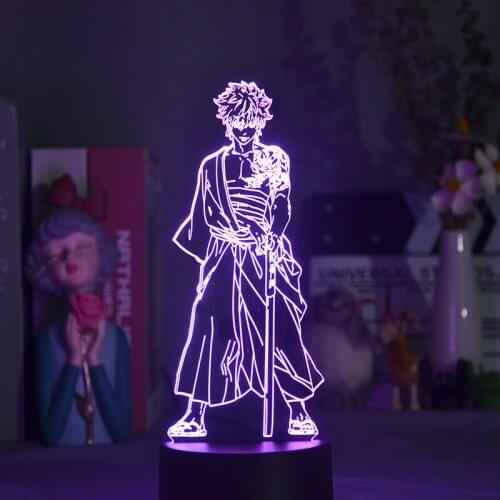 Gintama Figurine Gintoki Sakata Led Night Light for Bedroom Decor Colorful Nightlight Anime Gift Gintama 3d Lamp Gintoki Sakata