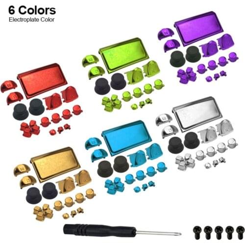 PS4 Pro Chrome Plating R1 L1 R2 L2 Direction Key ABXY D-pad Buttons For Playstation 4 Pro Slim Controller JDM-040 JDS 040 4.0