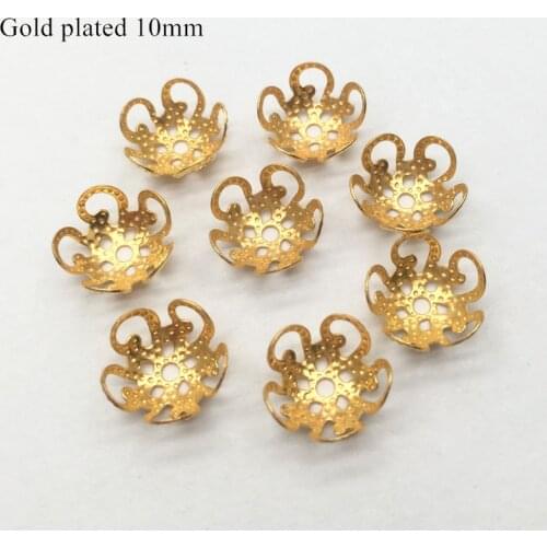 100pcs Filigree Flower Cup Shape Bead Caps End Caps for Jewelry Making HK184