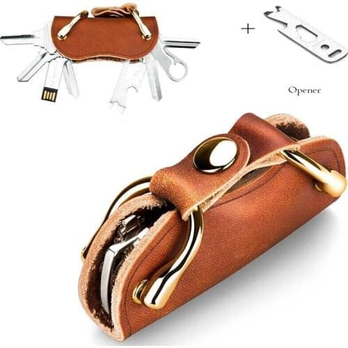 Leather Multi-Functional Key Wallet Vintage Novelty Key Storage Device Crafted Leather Key Bag Best Sale
