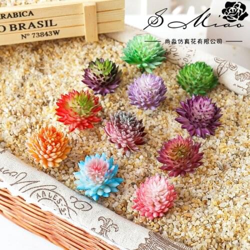 4x6cm Green Purple Red Blue Artificial Succulent Plants Flower Ball Home Living Room Desktop Mini Bonsai Wedding Party Supply