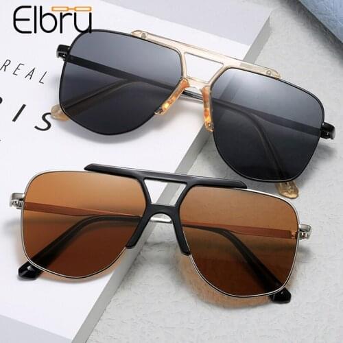 Elbru Polygon Metal Glasses Frame Transparent Colorful Eyewear For Men Women Vintage Irregular Sunglasses Oversized Spectacles