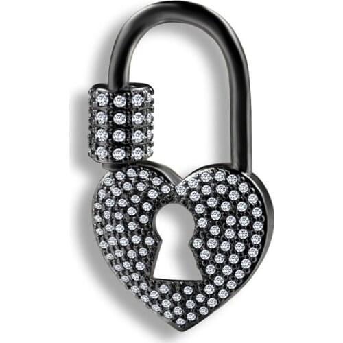 Trendy Personalized Jewelry Raw Material Pavé Heart-shaped Spiral Lock DIY Bracelet Necklace Accessories