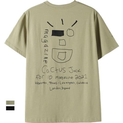 Travis Scott Cactus Jack Wink Utopia Tee Short Sleeve Mens Printed T-shirt Summer Style Hip Hop Tshirts