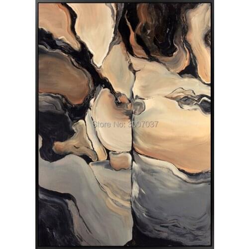 New Arrivals 100%Hand Painted Oil Wall Art Brown and Black Abstract Oil Painting on Canvas Modern Design Art Oil Painting