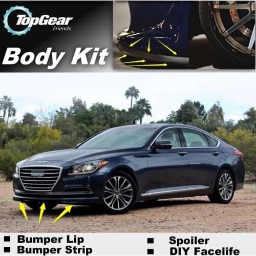 For Hyundai Rohens / Genesis Bumper Lip / Front Spoiler Deflector For TopGear Friends Car Tuning View / Body Kit / Strip Skirt