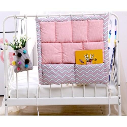 50*50cm Toy Diaper Pocket Hanging Storage Bag Baby Bedside Caddy Baby Cot Bed Crib Organize Cotton Crib Bedding Set Accessories