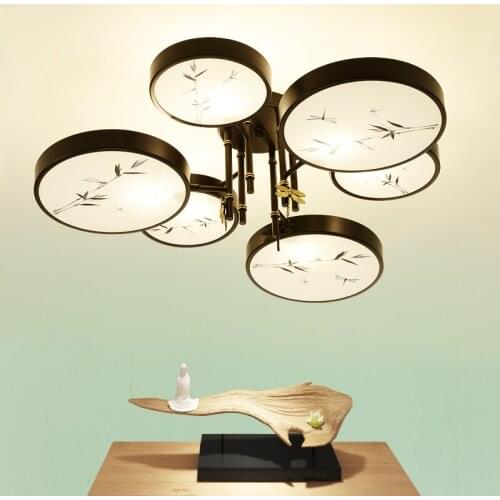 Chinese style 6 heads ceiling lamp modern living room cozy bedroom study originality retro restaurant lighting light ZA81540