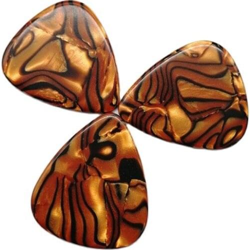 Sell Electric Marbled Pearl Brown Guitar Picks 1.5mm Gold Color