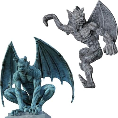 Drop Shipping Winged Gargoyle Statue Resin Ghost Hanging Figurines Decoration for Garden Front Porch Yard