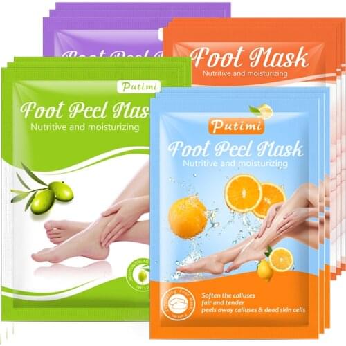PUTIMI Exfoliating Foot Mask Renewal Feet Mask Socks for Pedicure Socks Remove Dead Skin Heel Peeling Foot Masks Cream Foot Care