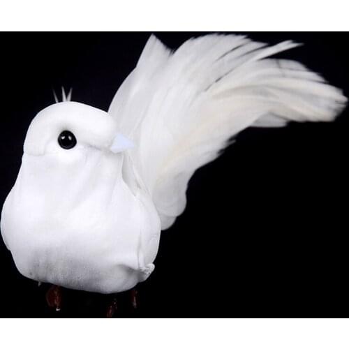 Cute Doves Decorative Artificial Foam Feather Mini White Birds Craft Birds Home Decor Wedding Decorations